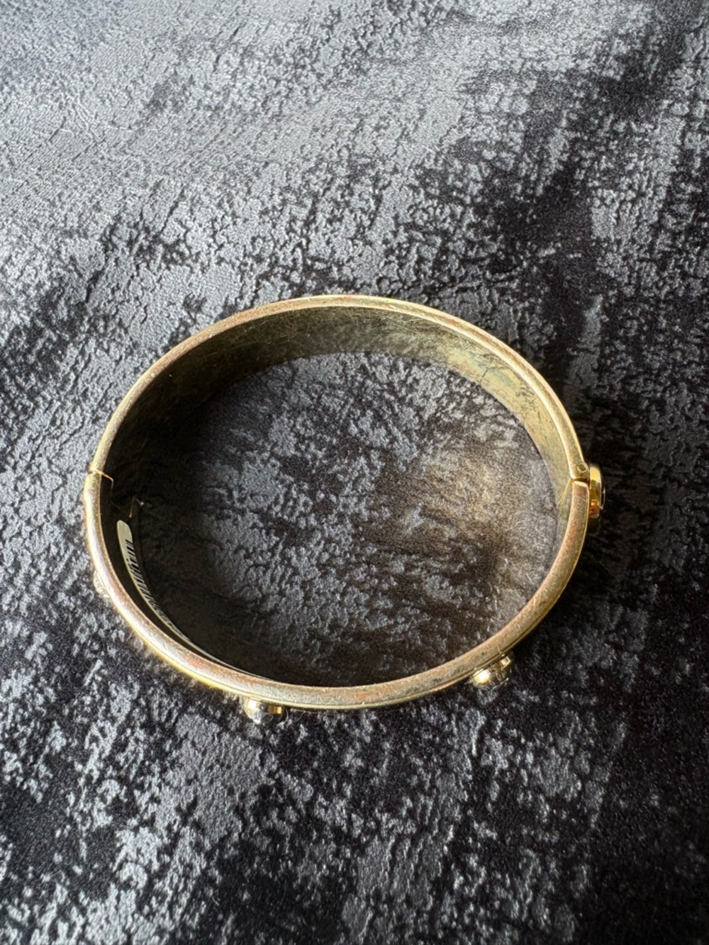 Henri Bendel Bangle Bracelet with Gold-Tone Studs - Brown and gold. - Picture 3 of 6